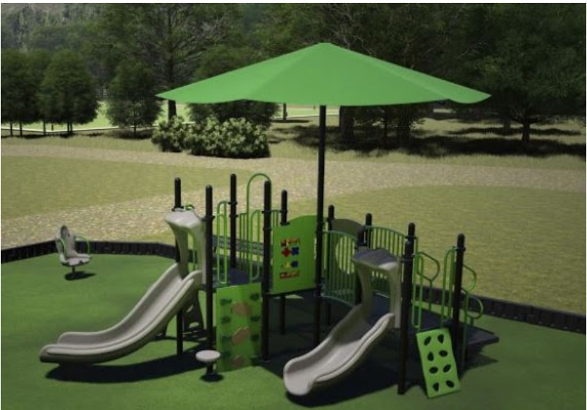 return polymers, ringler field, dk play zone, tot lot, little kickers playhouse